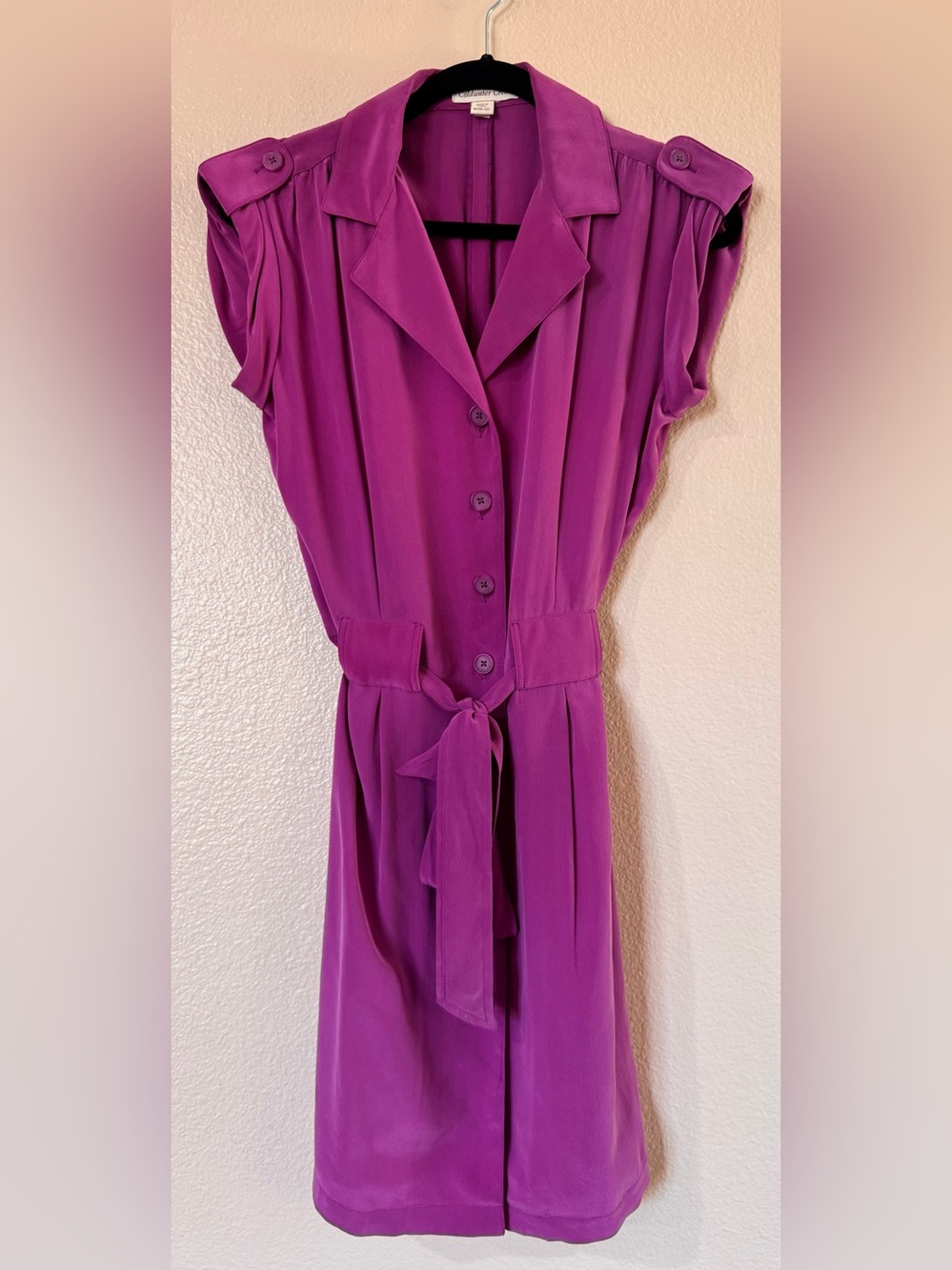 Coldwater Creek ilk Button Front Belted Shirt Dress Sz M(10-12)